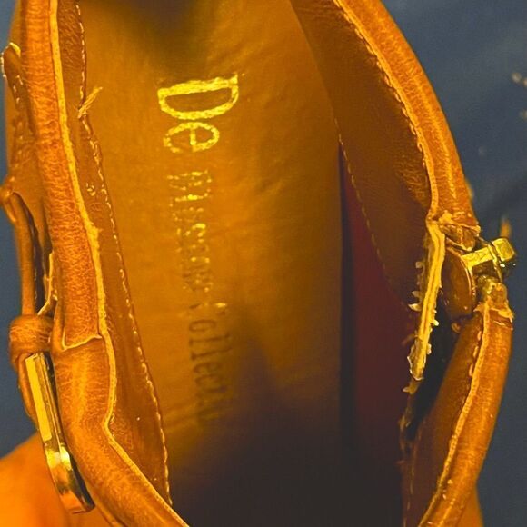 De Blossom Collection- Brown Leather Ankle Boots -  Size 6- - Picture 7 of 8